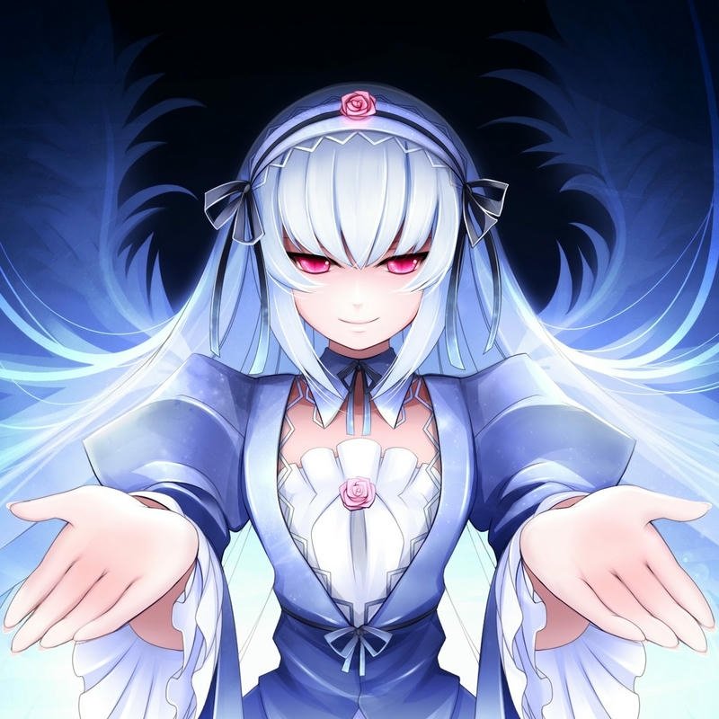 ảnh anime girl tóc trắng nghệ thuật