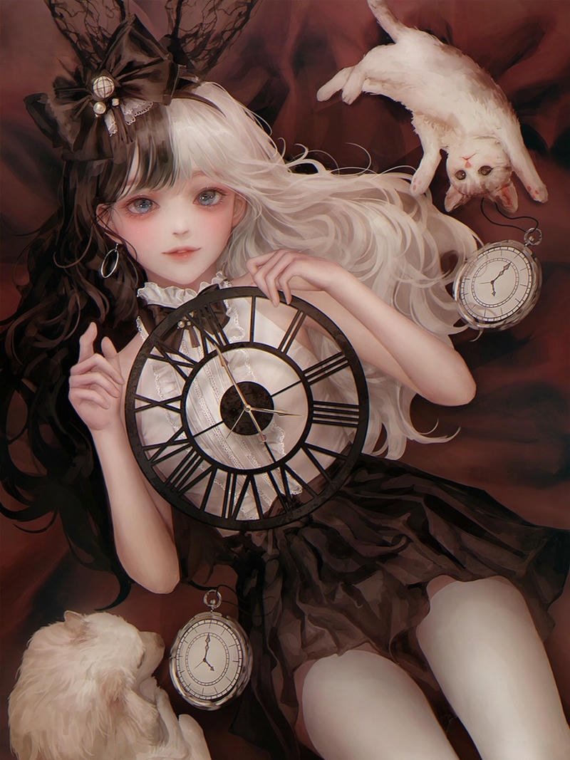 ảnh anime girl tóc trắng nhân vật nữ