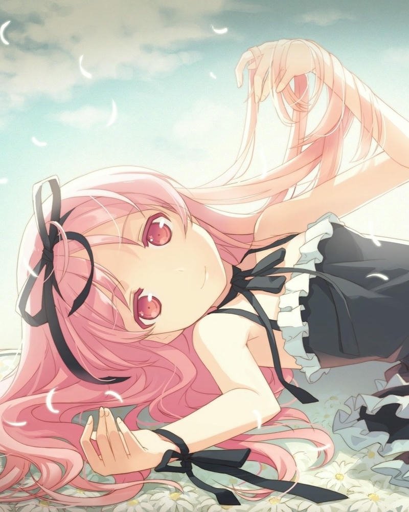 ảnh anime nữ tóc hồng cute