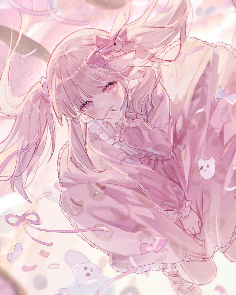 ảnh anime nữ tóc hồng tinh tế