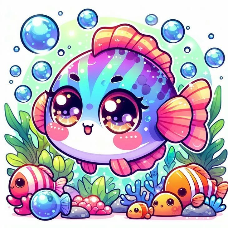 ảnh cá chibi đáng yêu dễ nhìn