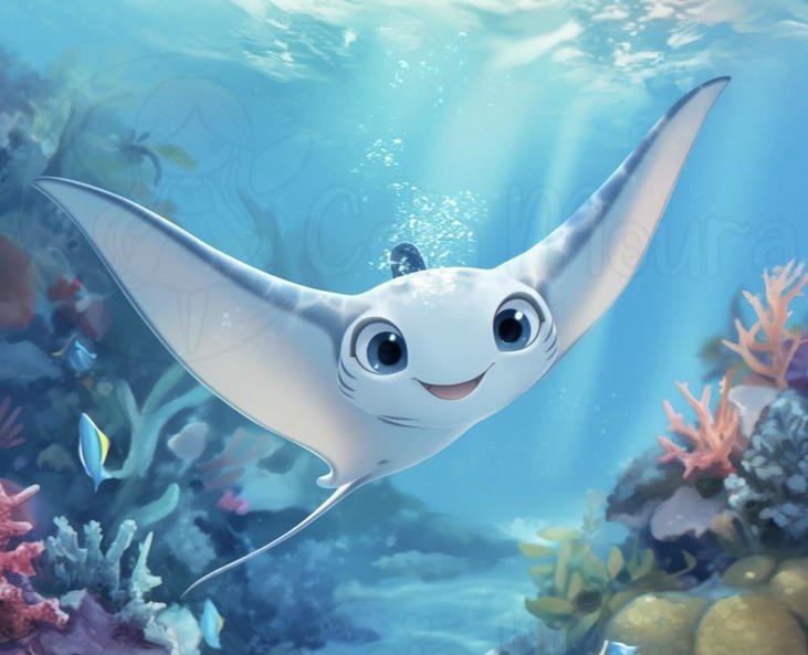 ảnh cá chibi minh họa thân thiện