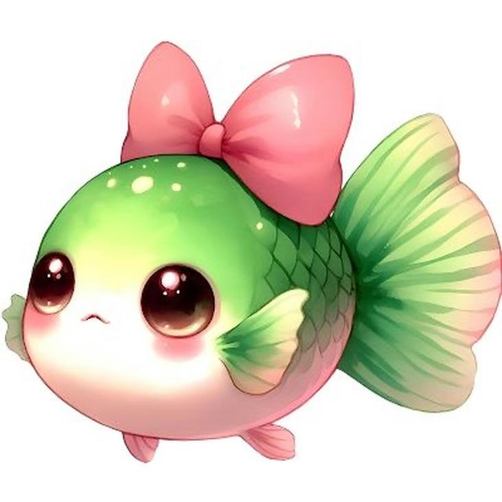 ảnh cá chibi rực rỡ sắc màu