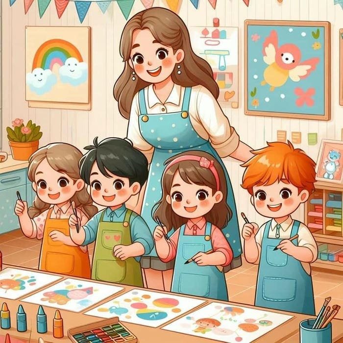 ảnh cô giáo chibi hiền hòa