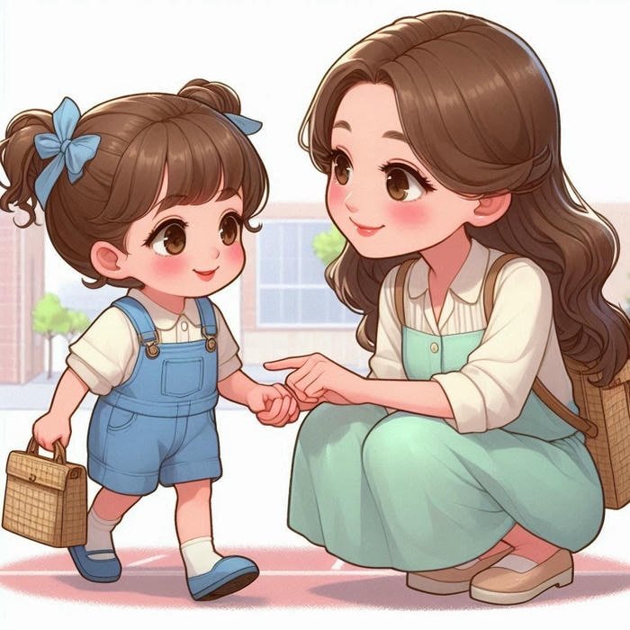 ảnh cô giáo chibi tinh giản