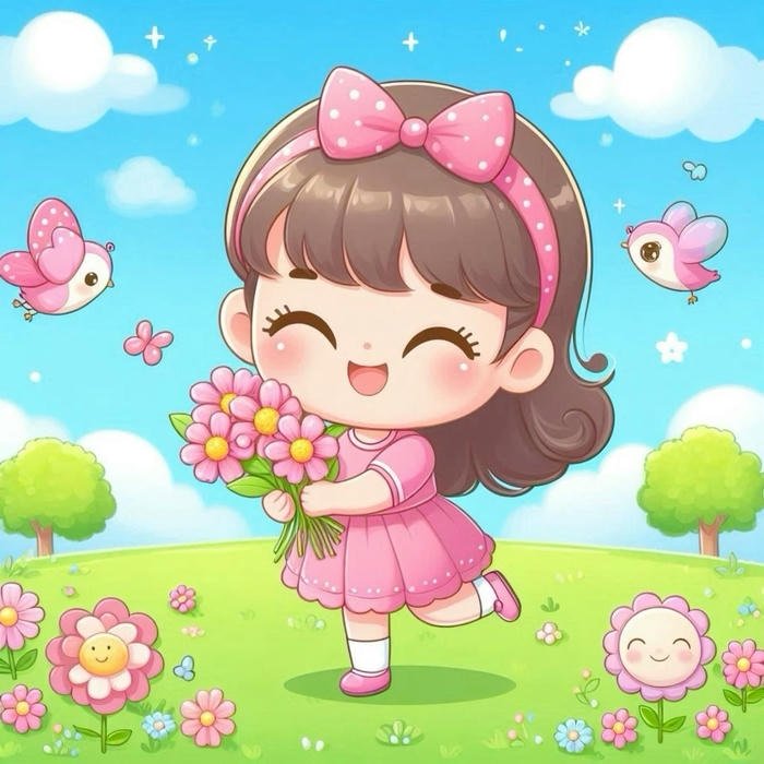 ảnh em bé chibi màu sắc tươi