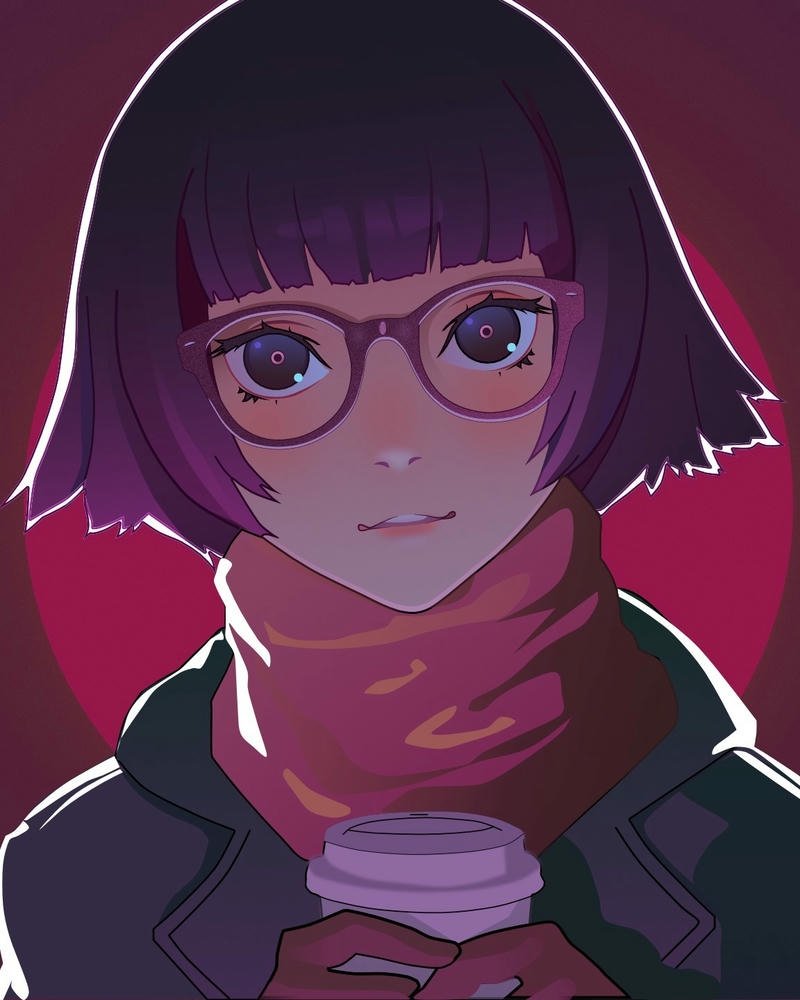 anime đeo kính ảnh sang trọng