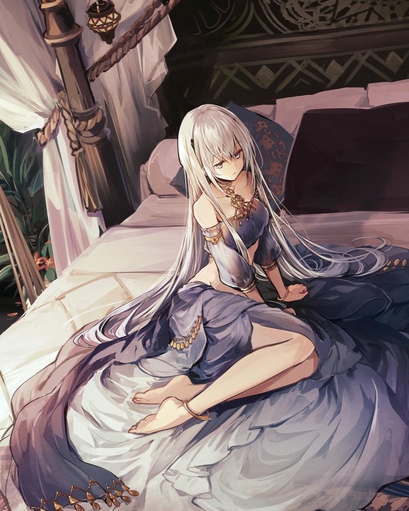 anime girl ảnh tóc trắng cute