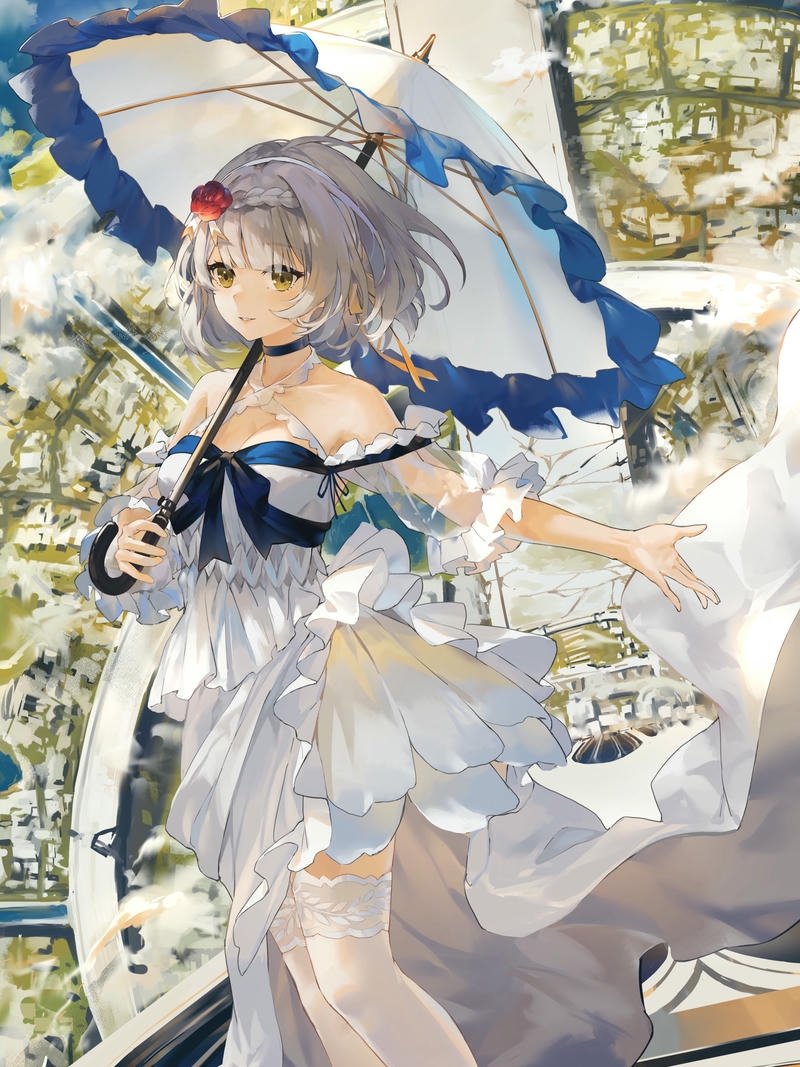 anime girl ảnh tóc trắng góc nghiêng