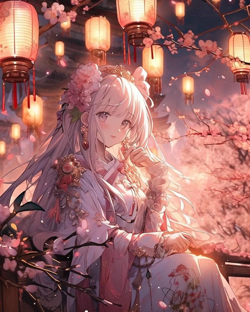 anime nữ cổ trang dịu dàng