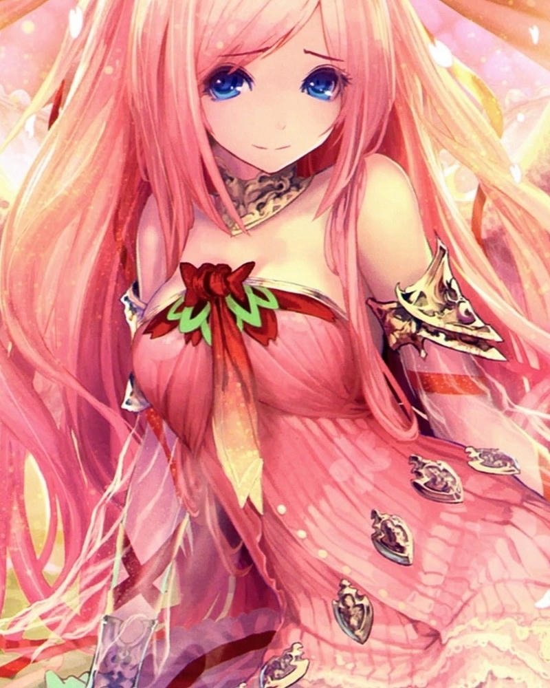 anime nữ tóc hồng nổi bật ngắn