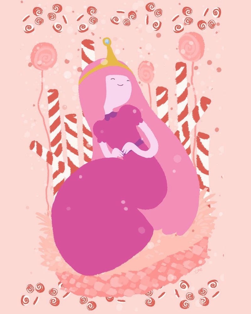 anime nữ tóc hồng tạo dáng