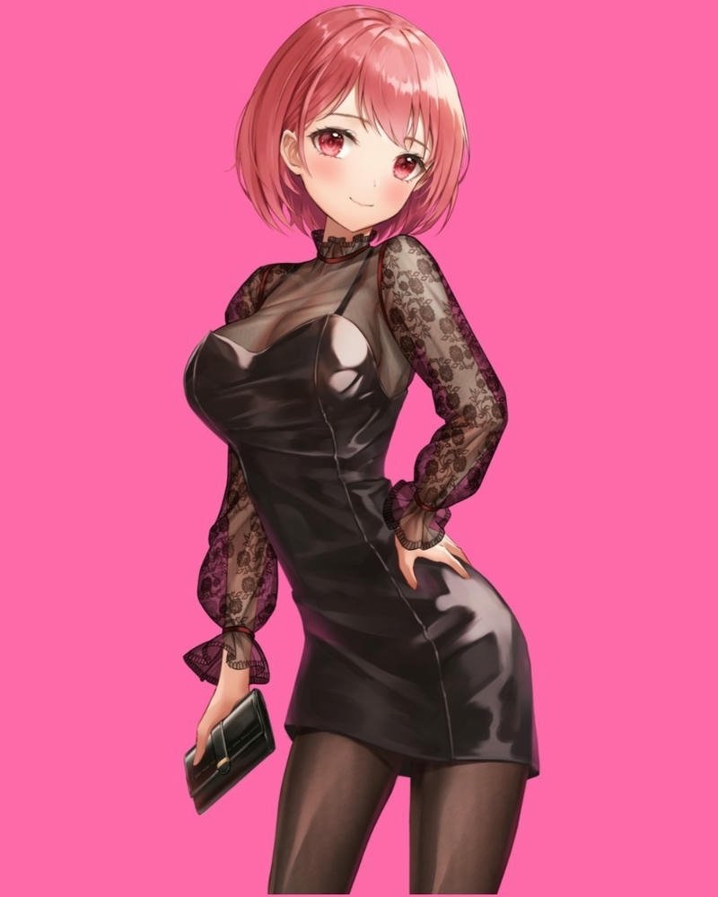 anime nữ tóc hồng tỏa sáng