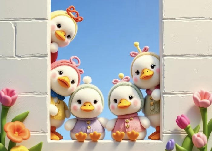 avatar nhóm 5 người phong cách cute