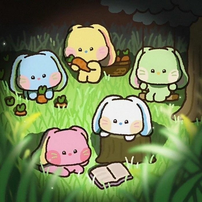 avatar nhóm hoạt hình 5 người đáng yêu