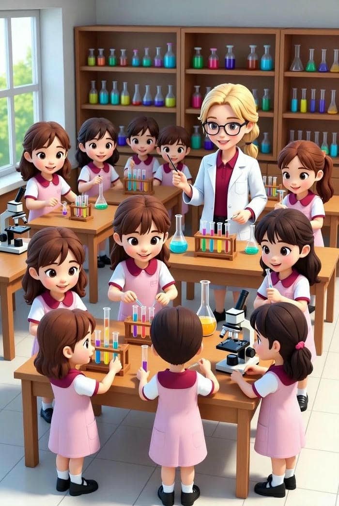 cô giáo chibi đang lên lớp