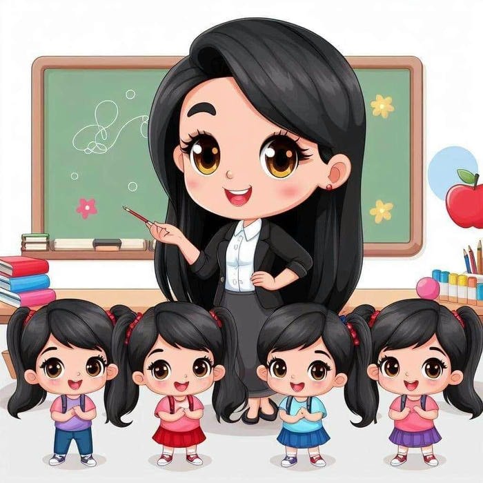 cô giáo chibi đơn giản xinh