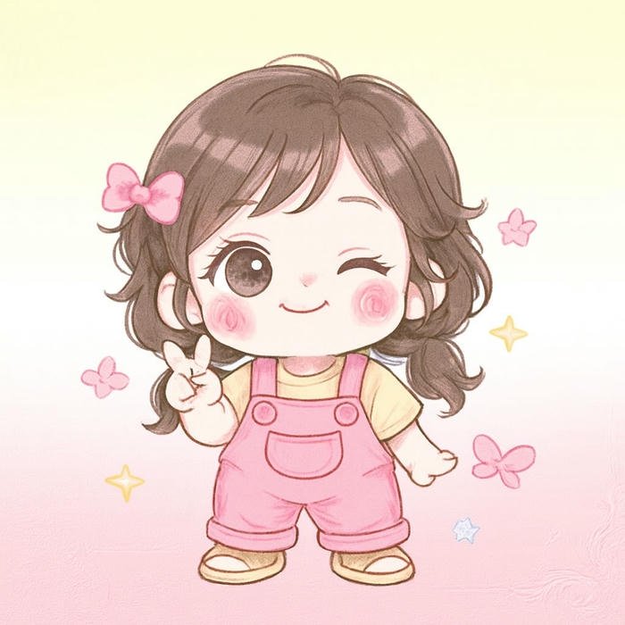 em bé chibi tạo dáng xinh