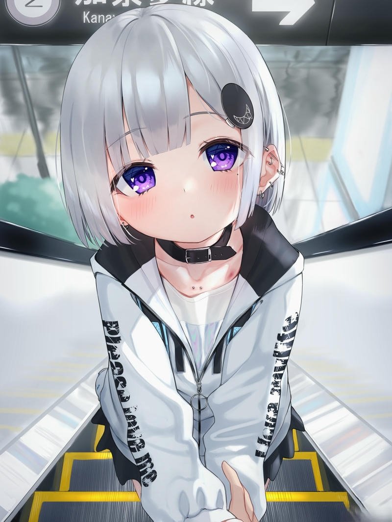 hình ảnh anime girl tóc trắng anime style