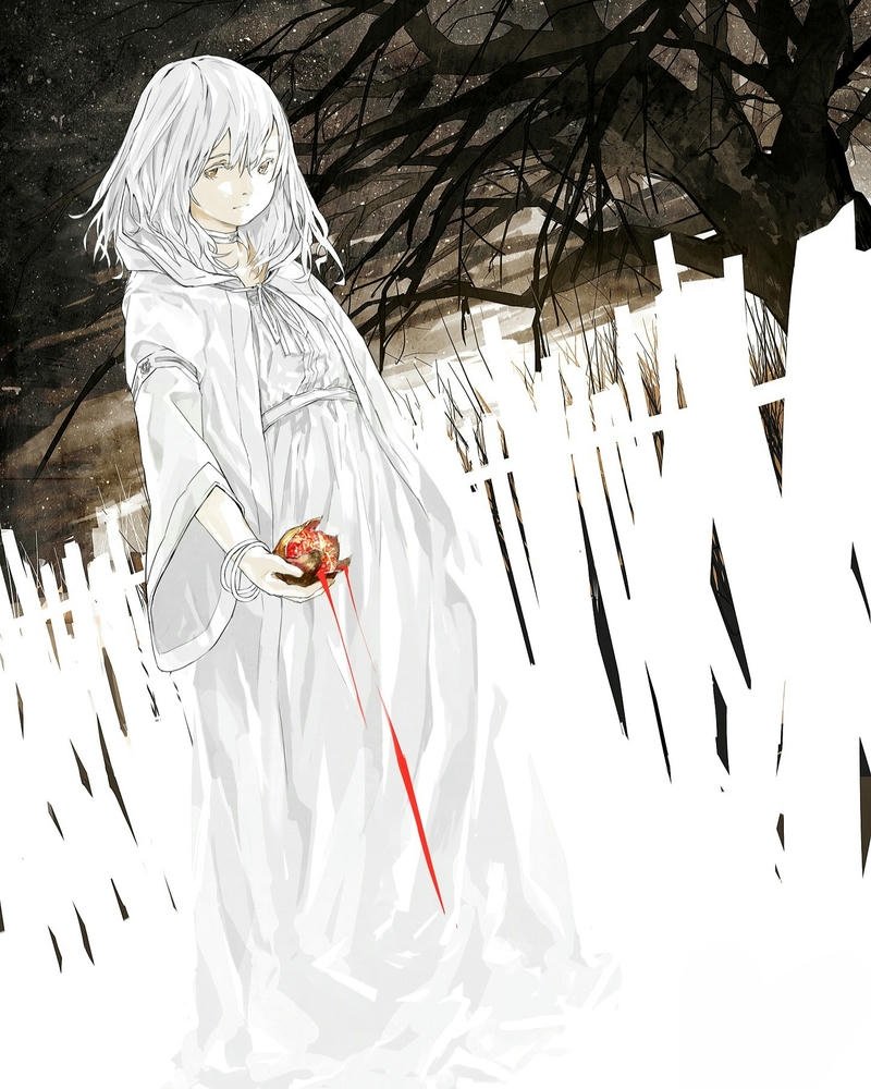 hình ảnh anime girl tóc trắng đẹp mê