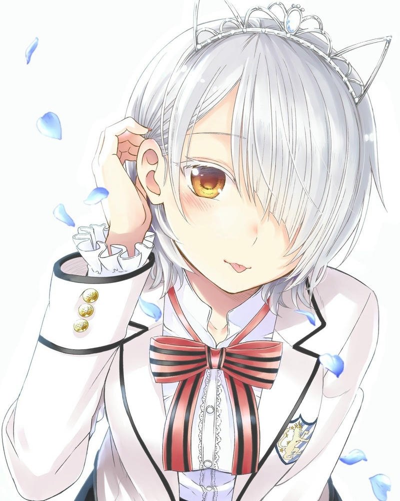 hình ảnh anime girl tóc trắng pose đẹp