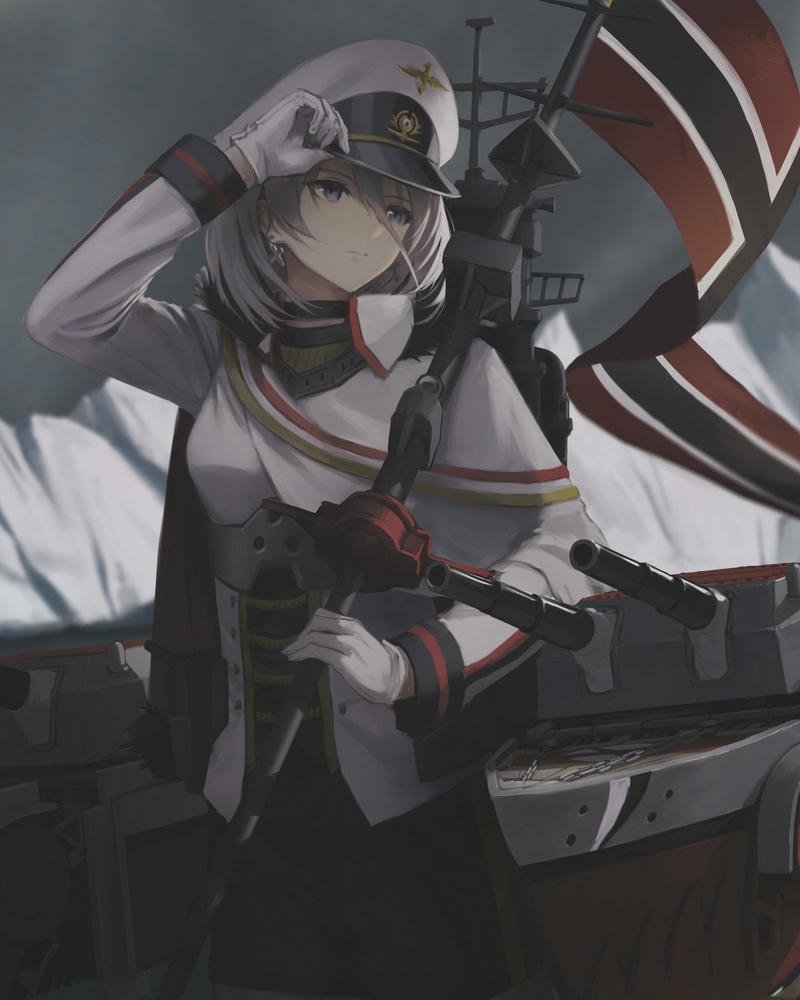 hình ảnh anime girl tóc trắng thần thái