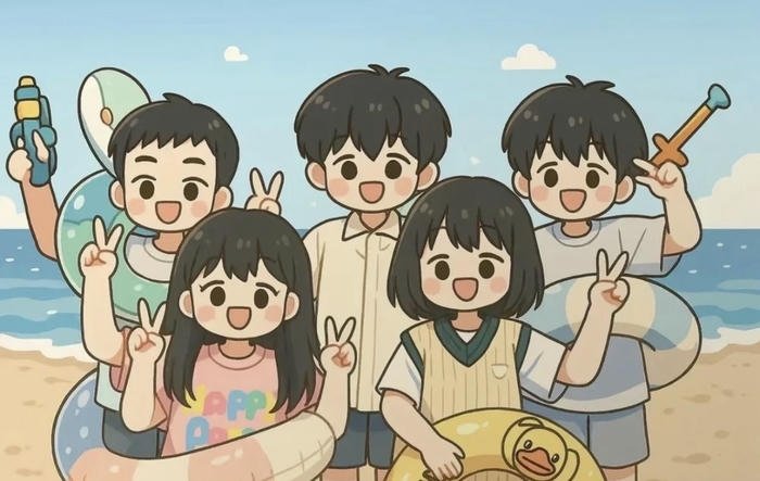 hình ảnh avatar nhóm bạn 5 người cute