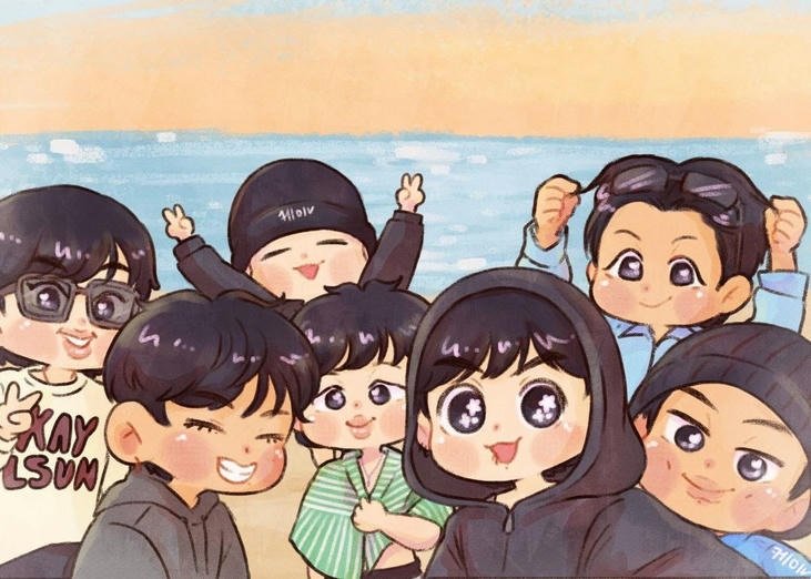 hình ảnh bts chibi sắc nét vui