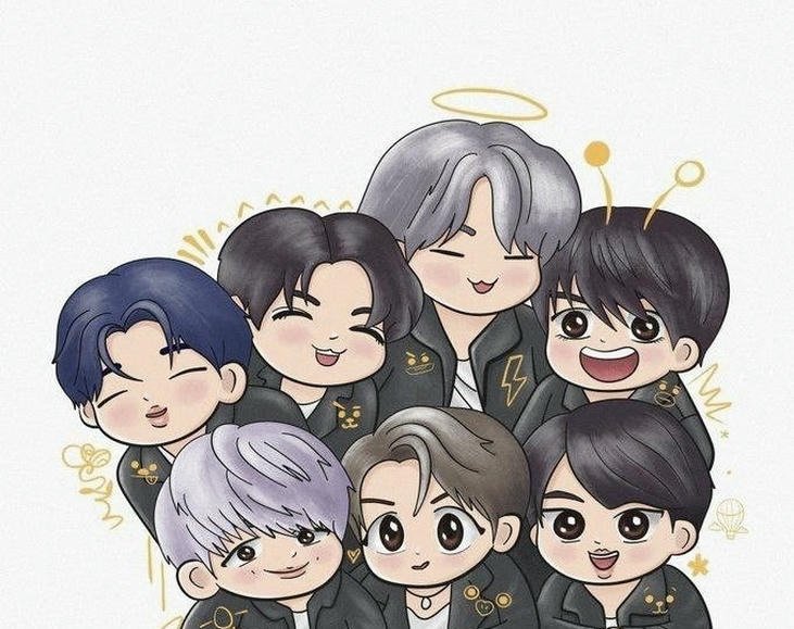hình ảnh bts chibi siêu đáng yêu