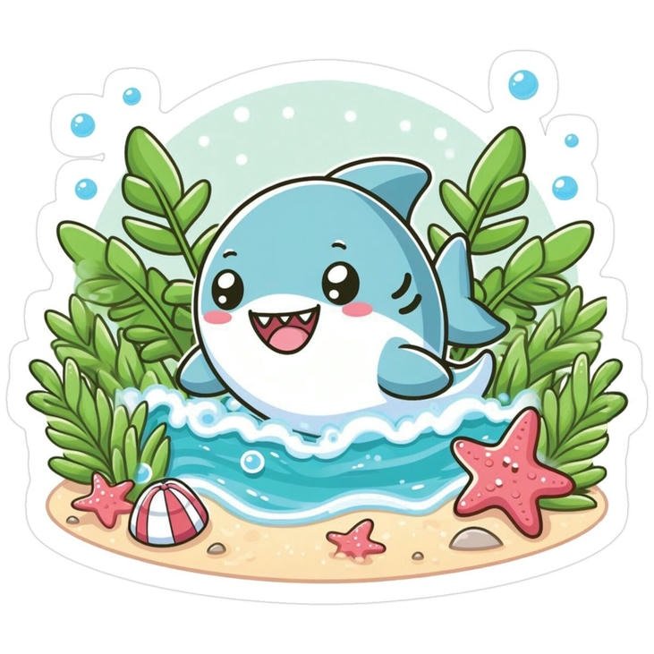 hình ảnh cá chibi lấp lánh