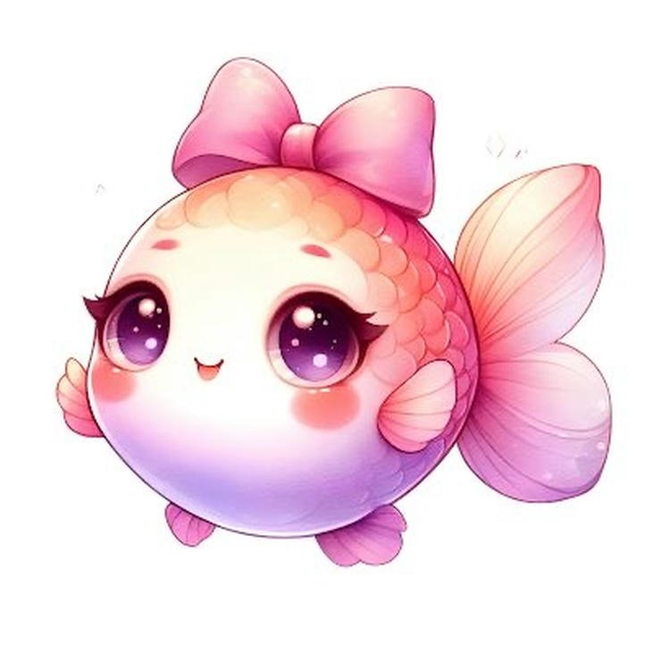 hình ảnh cá chibi nhìn là mê