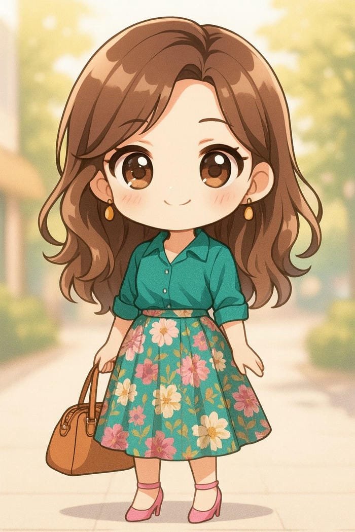 hình ảnh cô giáo chibi hài hòa