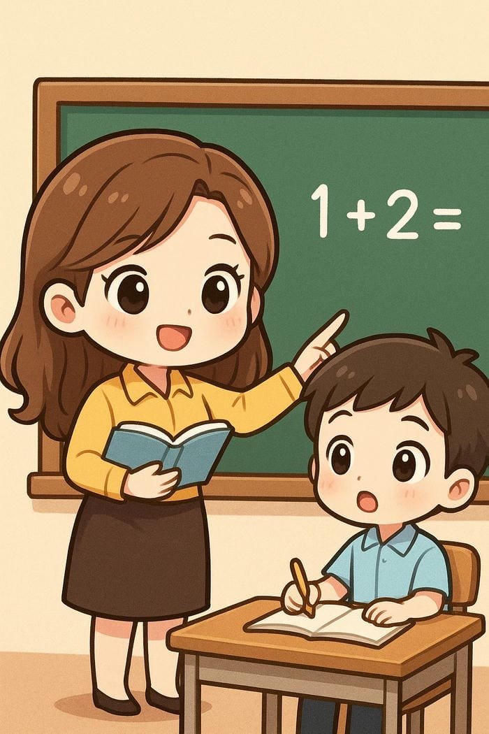 hình ảnh cô giáo chibi thân thiện