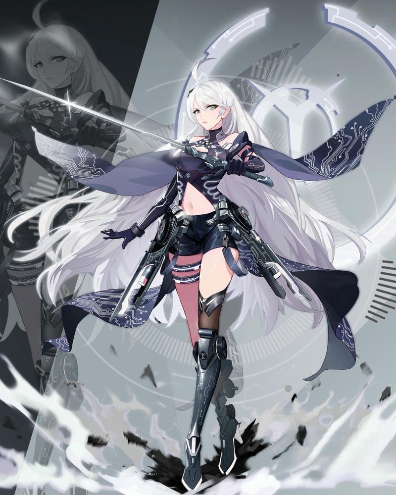 hình anime nữ cầm kiếm chất lượng