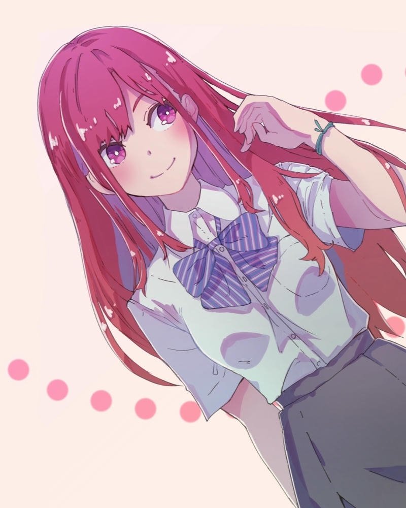 hình anime nữ tóc hồng anime style