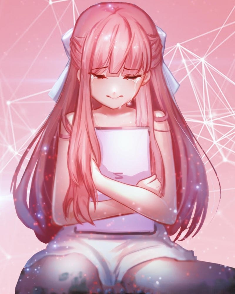 hình anime nữ tóc hồng cool
