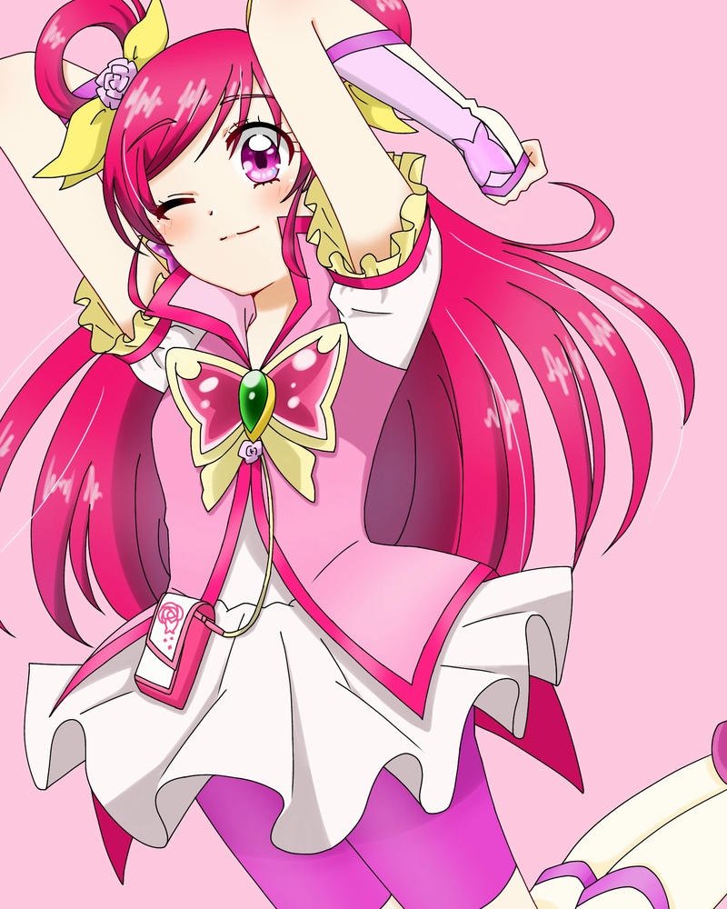 hình anime nữ tóc hồng huyền ảo