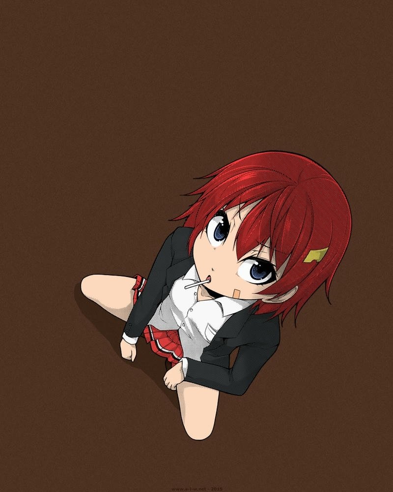 hình anime nữ tóc ngắn nghệ thuật