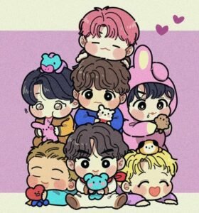 hình bts chibi đáng yêu dễ thương