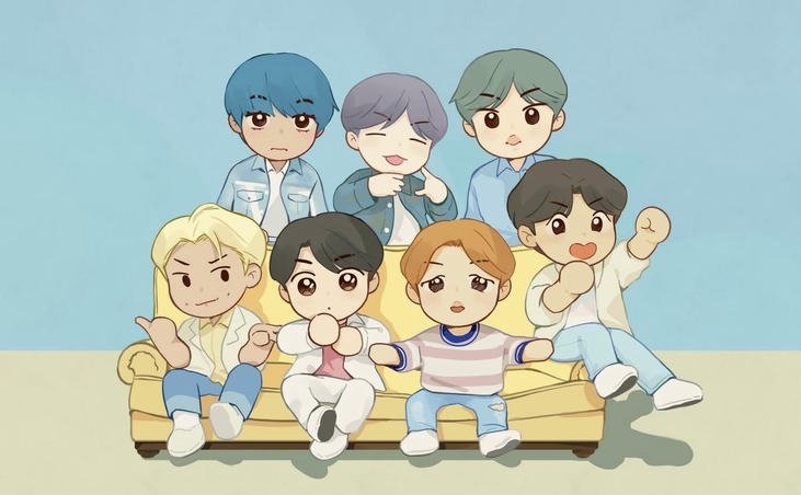 hình bts chibi dễ mến đơn giản