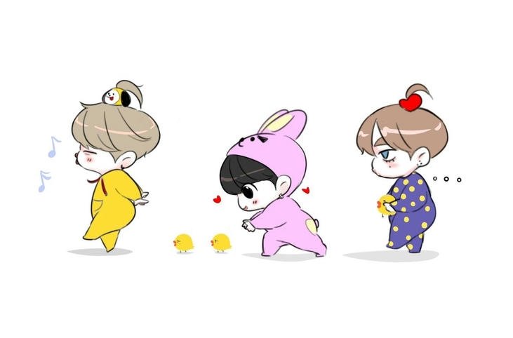 hình bts chibi năng động nhiệt tình