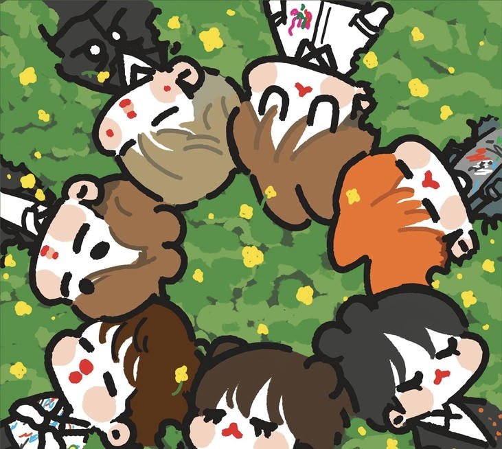 hình bts chibi tạo dáng vui vẻ