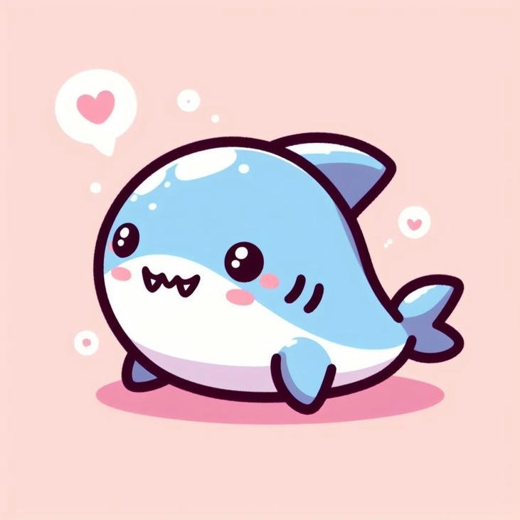 hình cá chibi biểu cảm vui nhộn