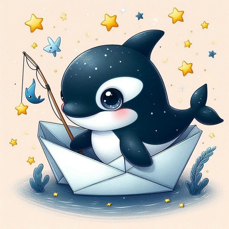 hình cá chibi vẽ dễ nhìn