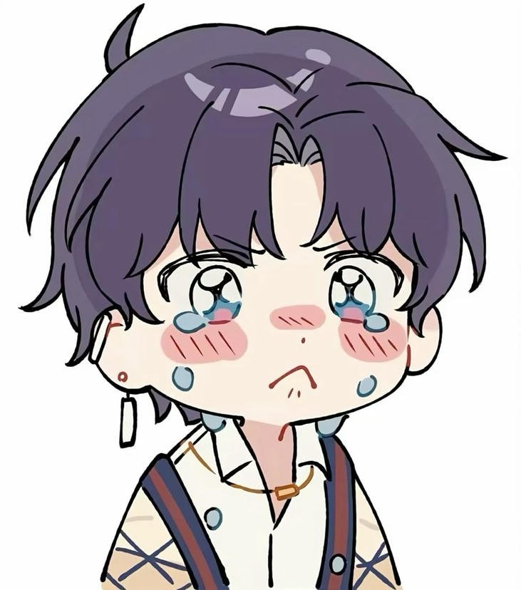 hình chibi buồn tạo dáng trầm