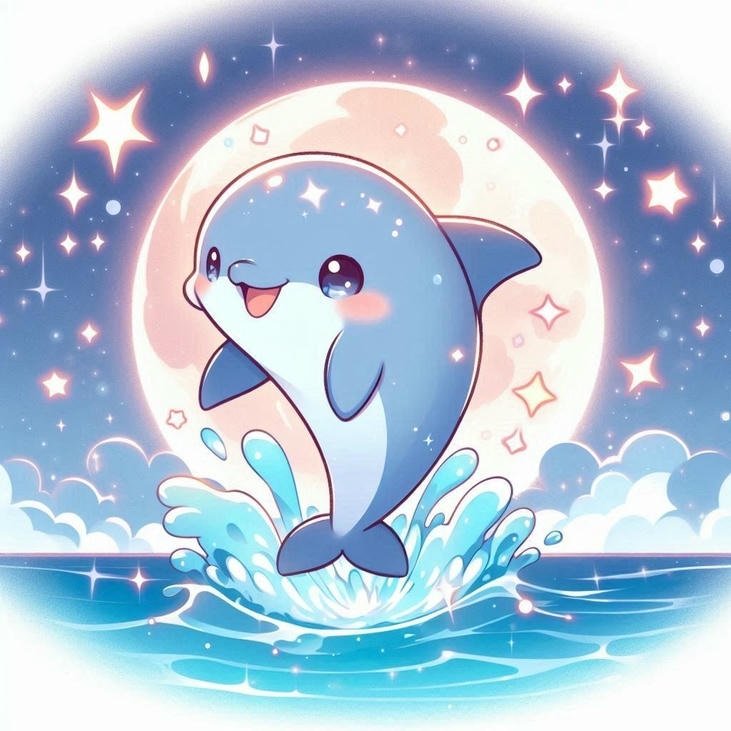 hình chibi con vật vui vẻ