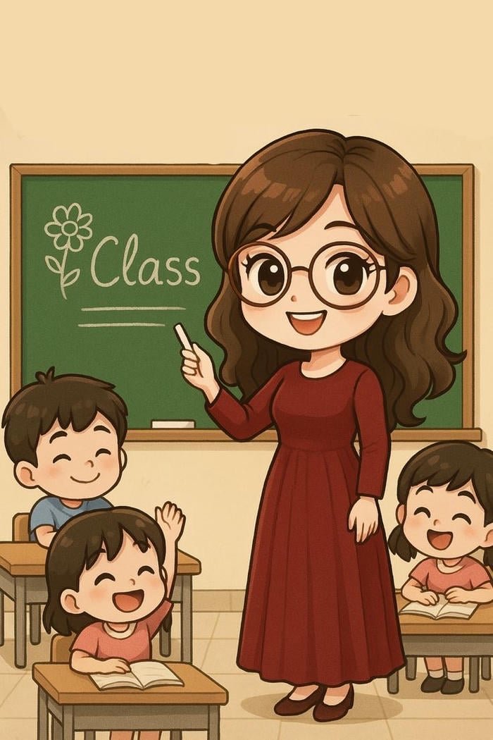 hình cô giáo chibi tự nhiên