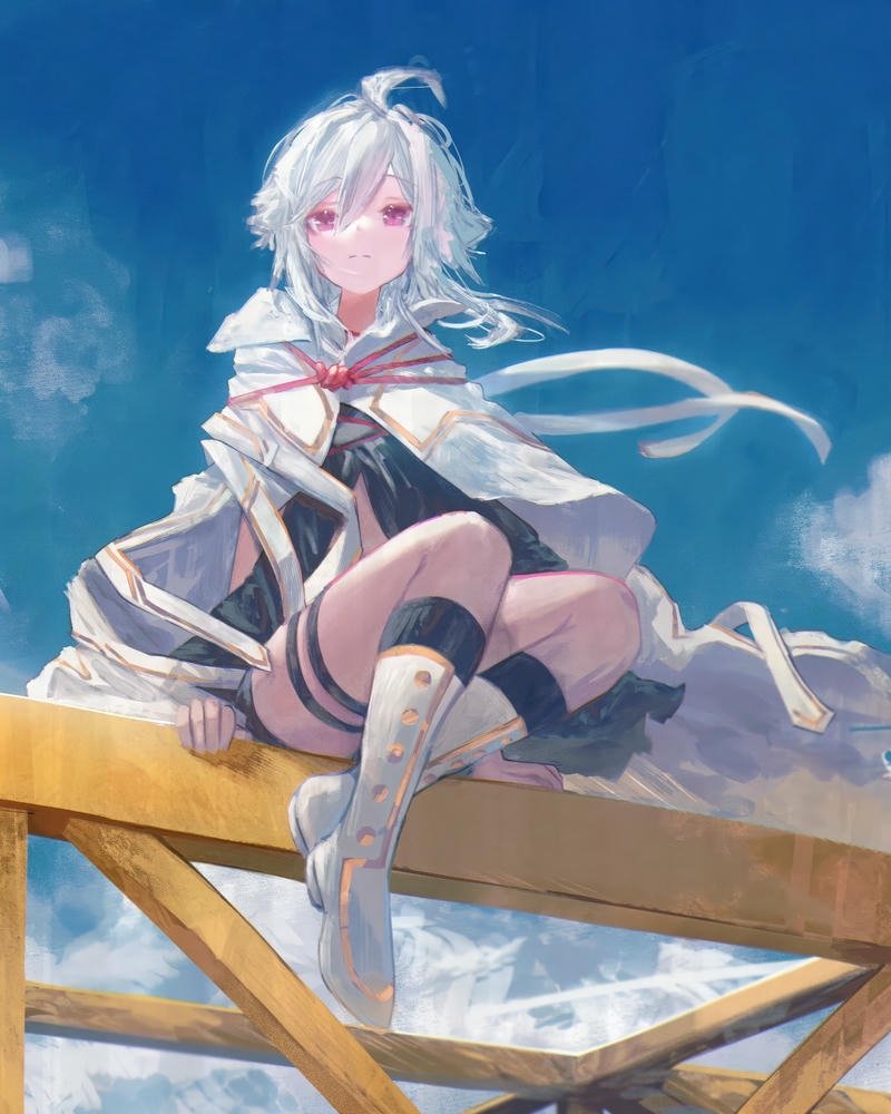 tóc trắng ảnh anime girl nghệ thuật