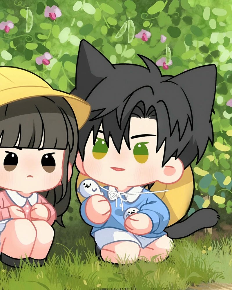 Ảnh anime nam chibi biểu đạt cảm xúc chân thật