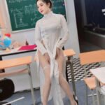 Ảnh sex áo dài rực cháy bỏng body hot